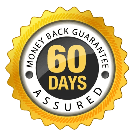 60 day money back guarantee badge secure purchase